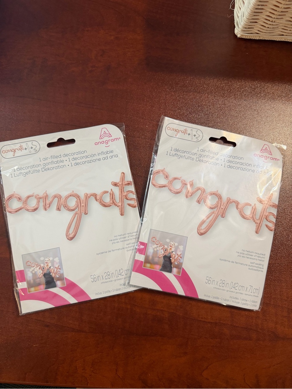New Set of 2 Rose Gold "Congrats" Inflatable Balloon Decoration.